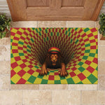 Afro-Jamaicans Reggae Lion Rubber Doormat Reggae Optical 3D Illusion - African Pride