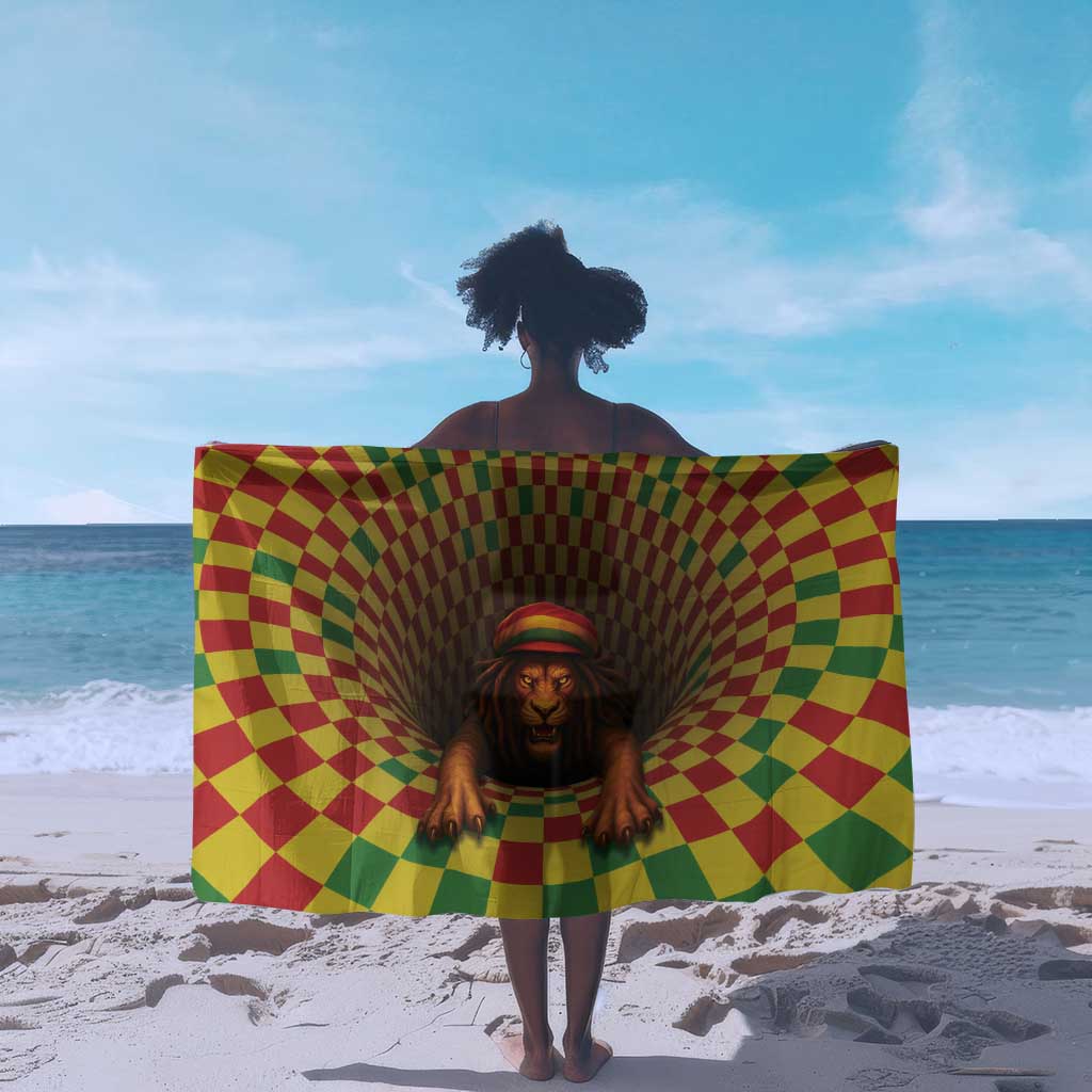 Afro-Jamaicans Reggae Lion Sarong Reggae Optical 3D Illusion - African Pride