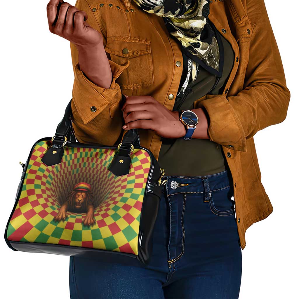Afro-Jamaicans Reggae Lion Shoulder Handbag Reggae Optical 3D Illusion - African Pride
