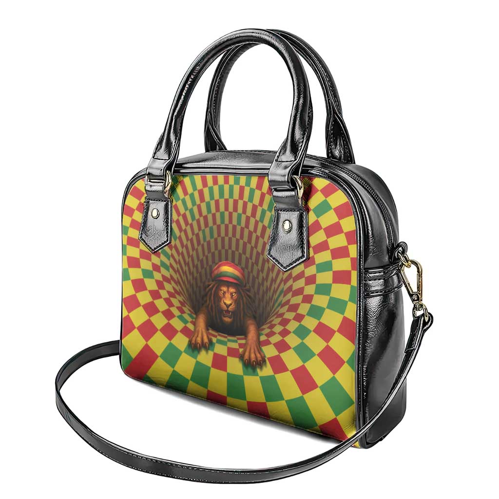 Afro-Jamaicans Reggae Lion Shoulder Handbag Reggae Optical 3D Illusion - African Pride