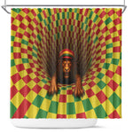 Afro-Jamaicans Reggae Lion Shower Curtain Reggae Optical 3D Illusion - African Pride