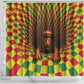 Afro-Jamaicans Reggae Lion Shower Curtain Reggae Optical 3D Illusion - African Pride