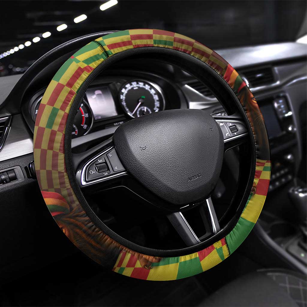 Afro-Jamaicans Reggae Lion Steering Wheel Cover Reggae Optical 3D Illusion - African Pride