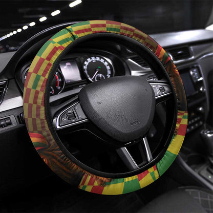 Afro-Jamaicans Reggae Lion Steering Wheel Cover Reggae Optical 3D Illusion - African Pride