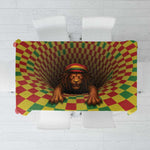 Afro-Jamaicans Reggae Lion Tablecloth Reggae Optical 3D Illusion - African Pride