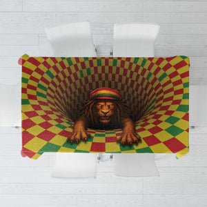 Afro-Jamaicans Reggae Lion Tablecloth Reggae Optical 3D Illusion - African Pride