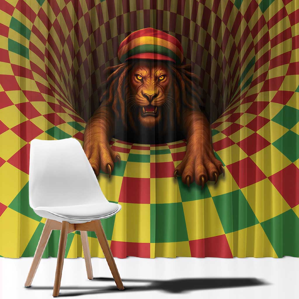 Afro-Jamaicans Reggae Lion Window Curtain Reggae Optical 3D Illusion - African Pride