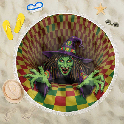 Afro-Jamaicans Reggae Witch Beach Blanket Reggae Optical 3D Illusion - African Pride