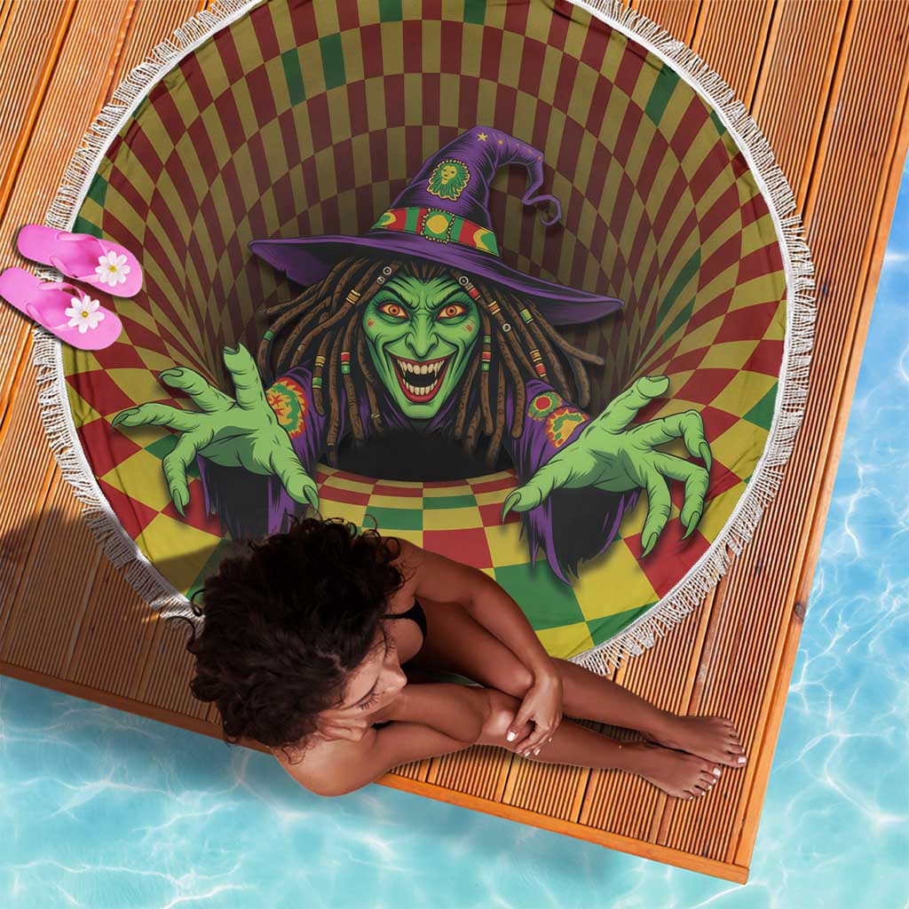 Afro-Jamaicans Reggae Witch Beach Blanket Reggae Optical 3D Illusion - African Pride