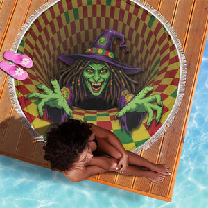 Afro-Jamaicans Reggae Witch Beach Blanket Reggae Optical 3D Illusion - African Pride