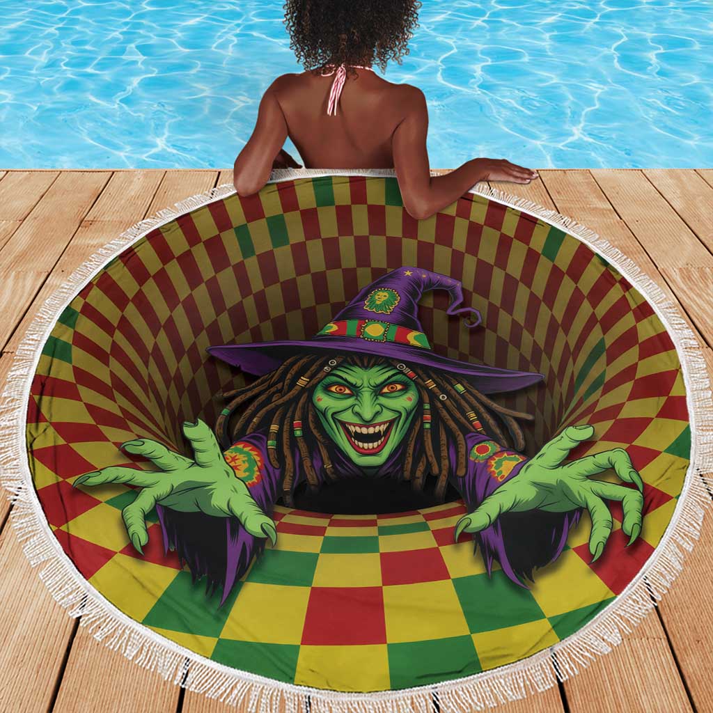 Afro-Jamaicans Reggae Witch Beach Blanket Reggae Optical 3D Illusion - African Pride