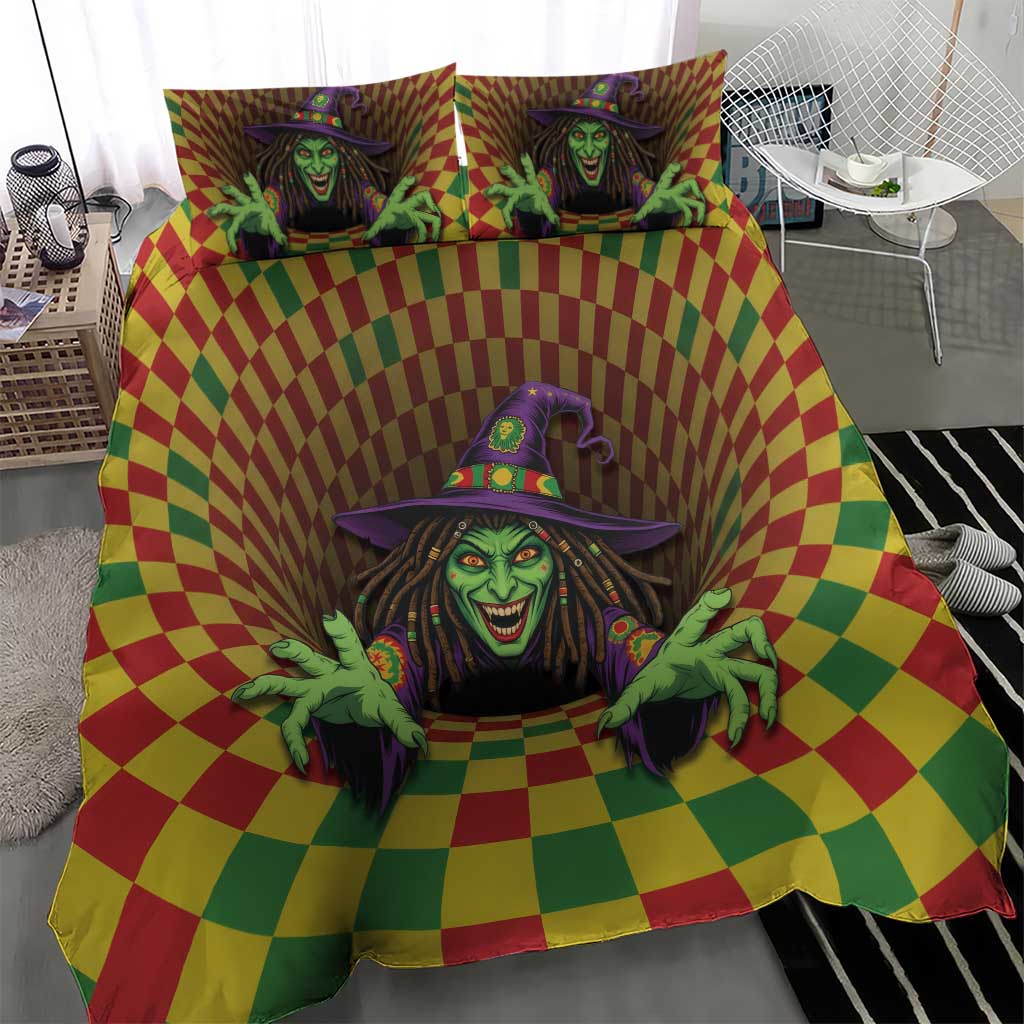 Afro-Jamaicans Reggae Witch Bedding Set Reggae Optical 3D Illusion - African Pride