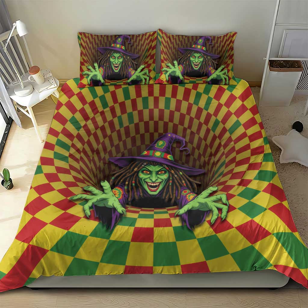 Afro-Jamaicans Reggae Witch Bedding Set Reggae Optical 3D Illusion - African Pride
