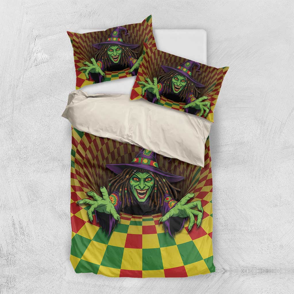 Afro-Jamaicans Reggae Witch Bedding Set Reggae Optical 3D Illusion - African Pride