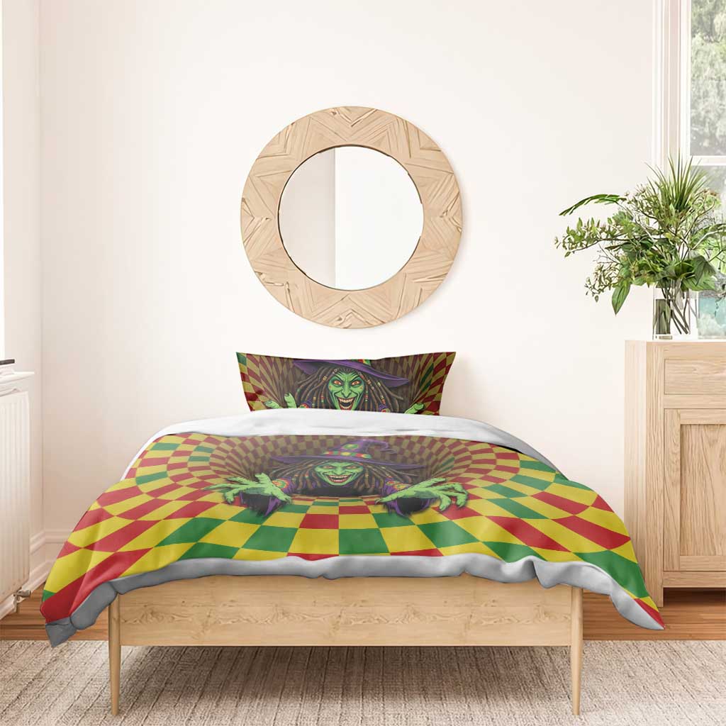 Afro-Jamaicans Reggae Witch Bedding Set Reggae Optical 3D Illusion - African Pride