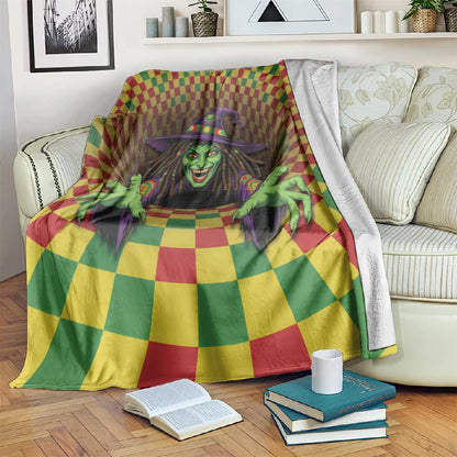 Afro-Jamaicans Reggae Witch Blanket Reggae Optical 3D Illusion - African Pride