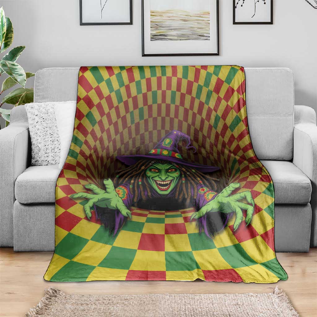 Afro-Jamaicans Reggae Witch Blanket Reggae Optical 3D Illusion - African Pride