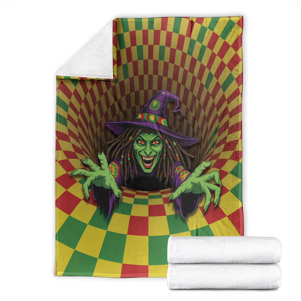 Afro-Jamaicans Reggae Witch Blanket Reggae Optical 3D Illusion - African Pride