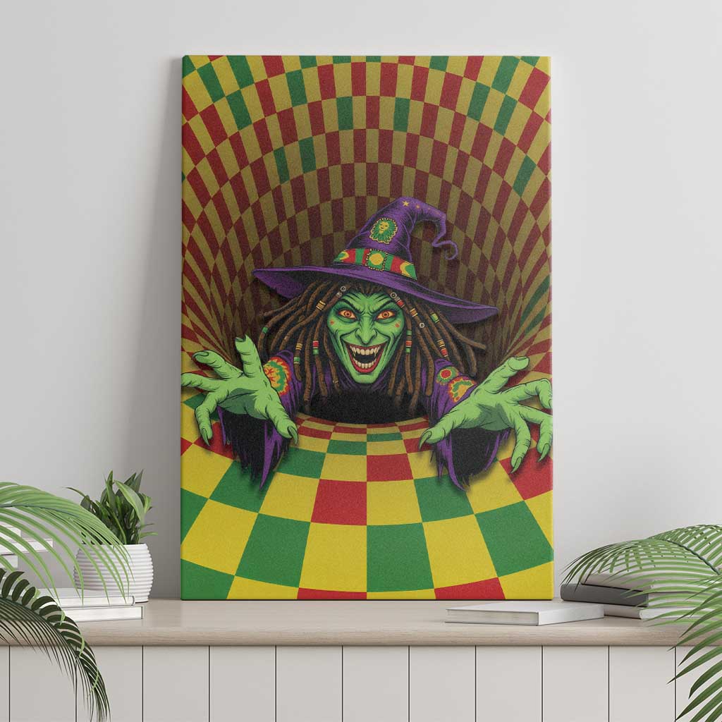 Afro-Jamaicans Reggae Witch Canvas Wall Art Reggae Optical 3D Illusion - African Pride