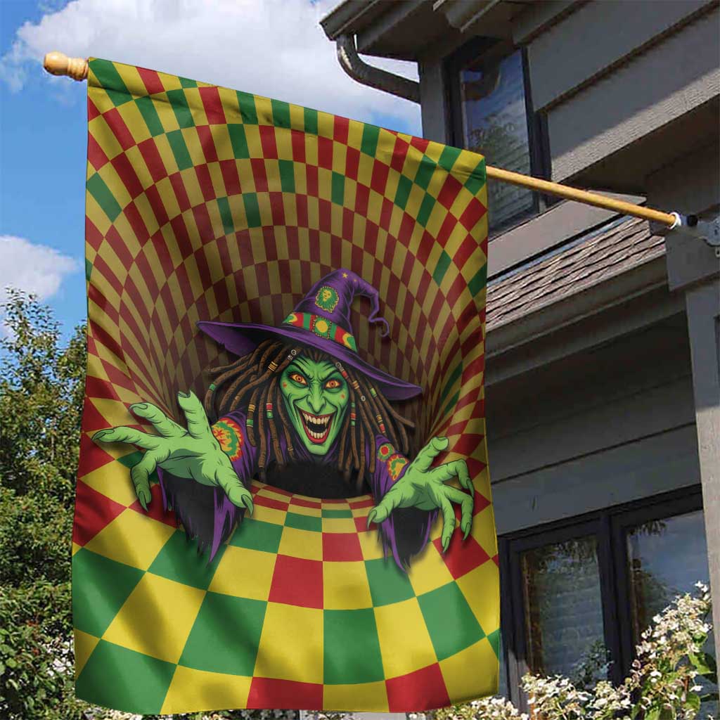 Afro-Jamaicans Reggae Witch Garden Flag Reggae Optical 3D Illusion - African Pride
