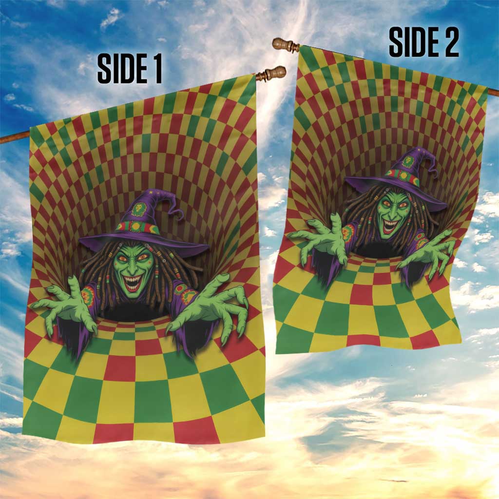 Afro-Jamaicans Reggae Witch Garden Flag Reggae Optical 3D Illusion - African Pride