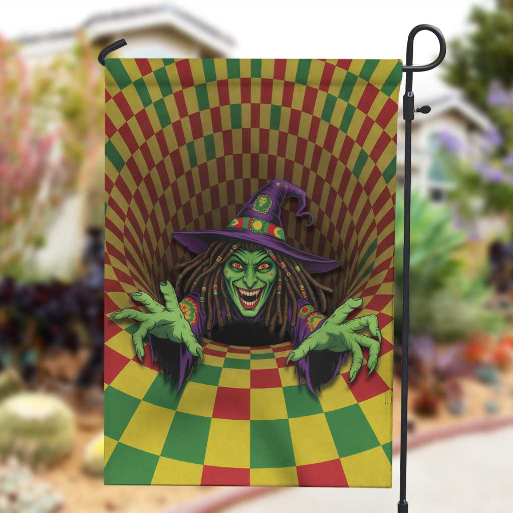 Afro-Jamaicans Reggae Witch Garden Flag Reggae Optical 3D Illusion - African Pride