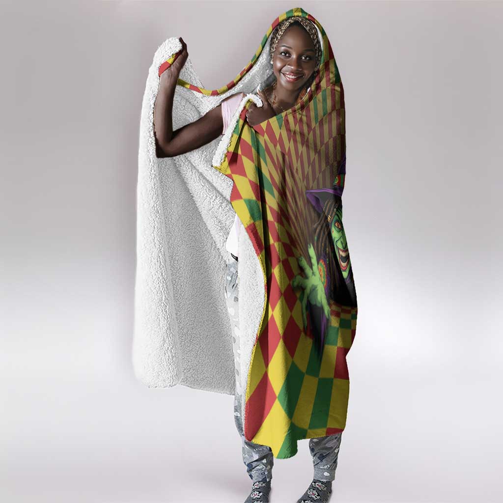Afro-Jamaicans Reggae Witch Hooded Blanket Reggae Optical 3D Illusion - African Pride