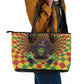 Afro-Jamaicans Reggae Witch Leather Tote Bag Reggae Optical 3D Illusion - African Pride