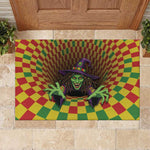 Afro-Jamaicans Reggae Witch Rubber Doormat Reggae Optical 3D Illusion - African Pride
