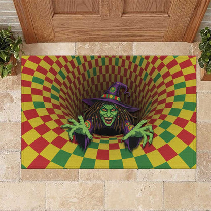 Afro-Jamaicans Reggae Witch Rubber Doormat Reggae Optical 3D Illusion - African Pride