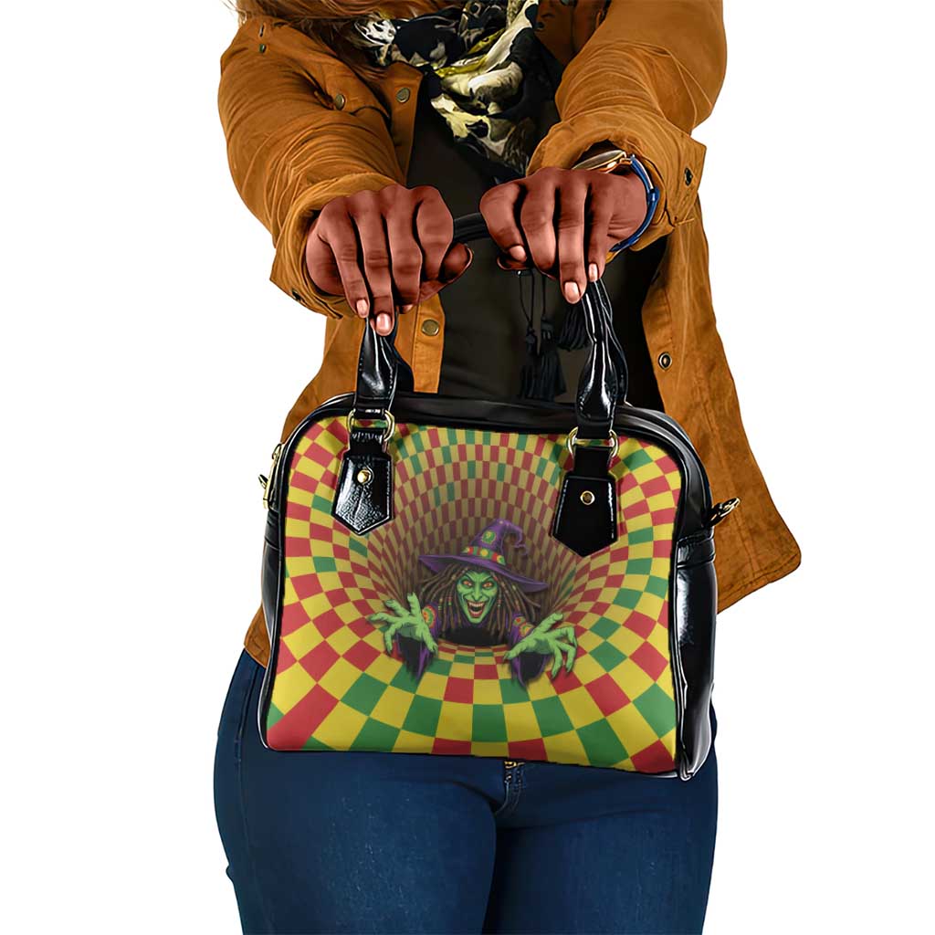 Afro-Jamaicans Reggae Witch Shoulder Handbag Reggae Optical 3D Illusion - African Pride