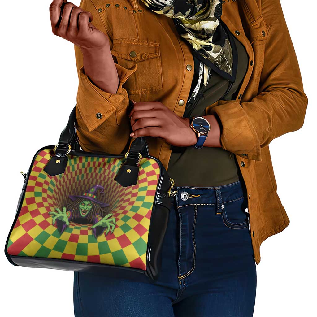 Afro-Jamaicans Reggae Witch Shoulder Handbag Reggae Optical 3D Illusion - African Pride