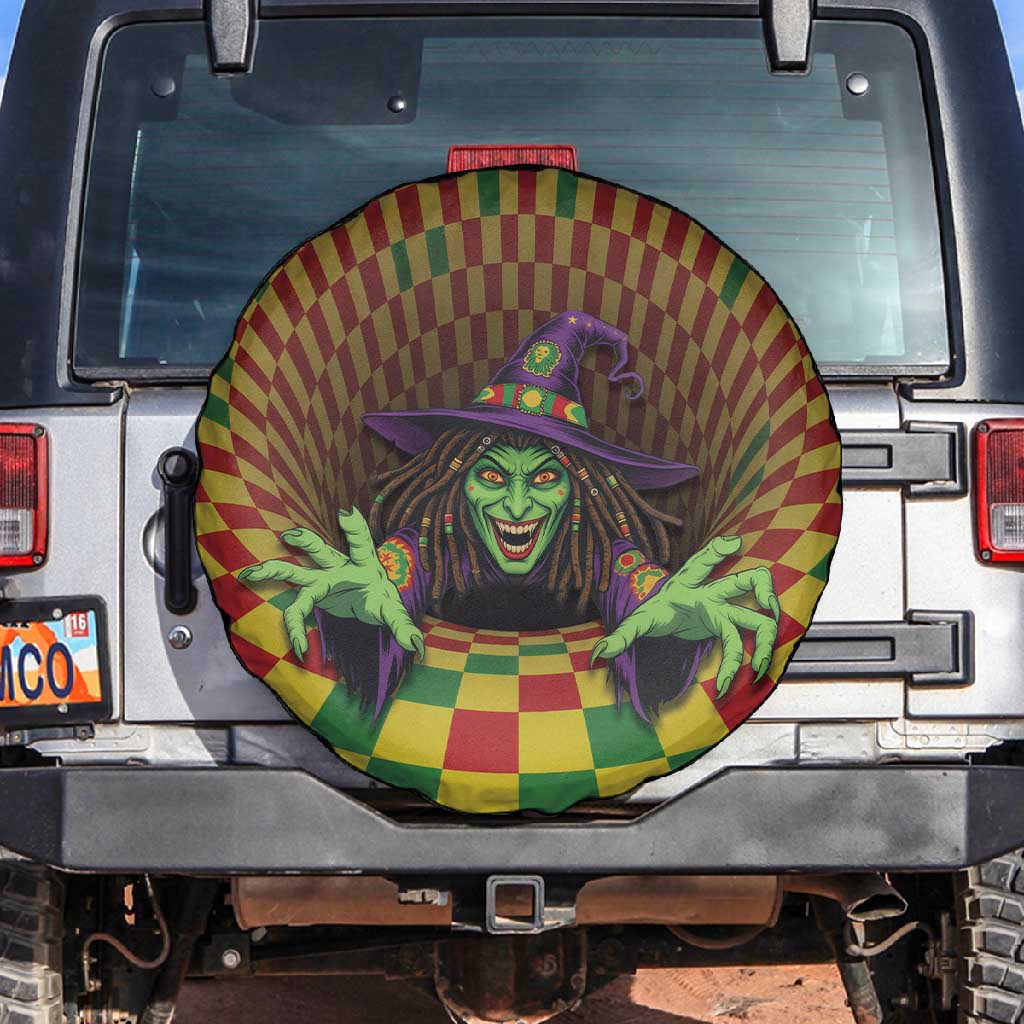 Afro-Jamaicans Reggae Witch Spare Tire Cover Reggae Optical 3D Illusion - African Pride