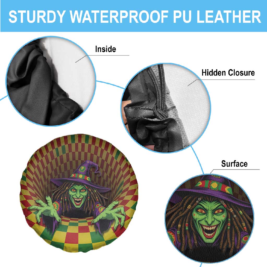 Afro-Jamaicans Reggae Witch Spare Tire Cover Reggae Optical 3D Illusion - African Pride