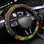Afro-Jamaicans Reggae Witch Steering Wheel Cover Reggae Optical 3D Illusion - African Pride