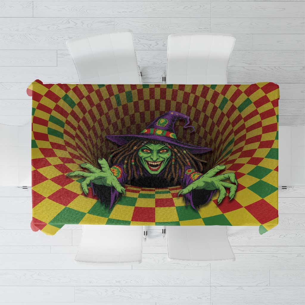 Afro-Jamaicans Reggae Witch Tablecloth Reggae Optical 3D Illusion - African Pride