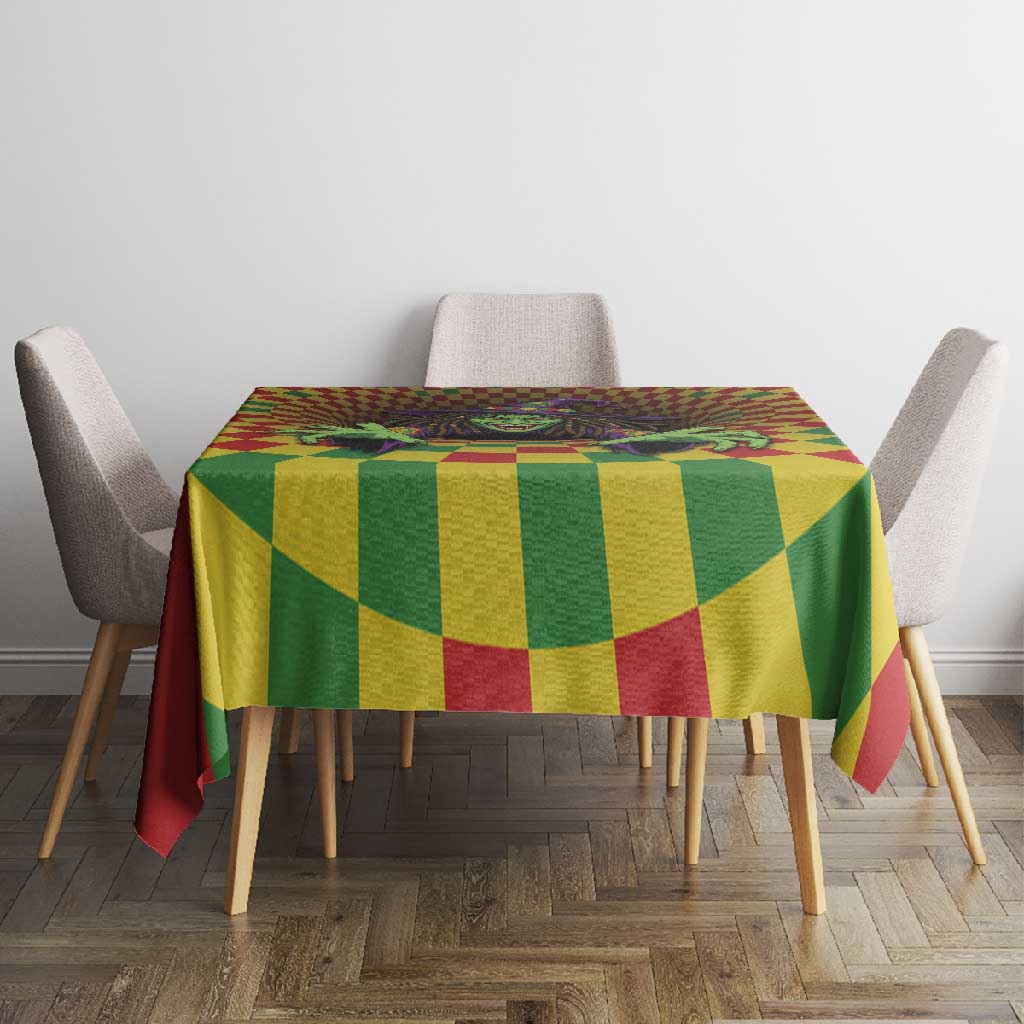 Afro-Jamaicans Reggae Witch Tablecloth Reggae Optical 3D Illusion - African Pride