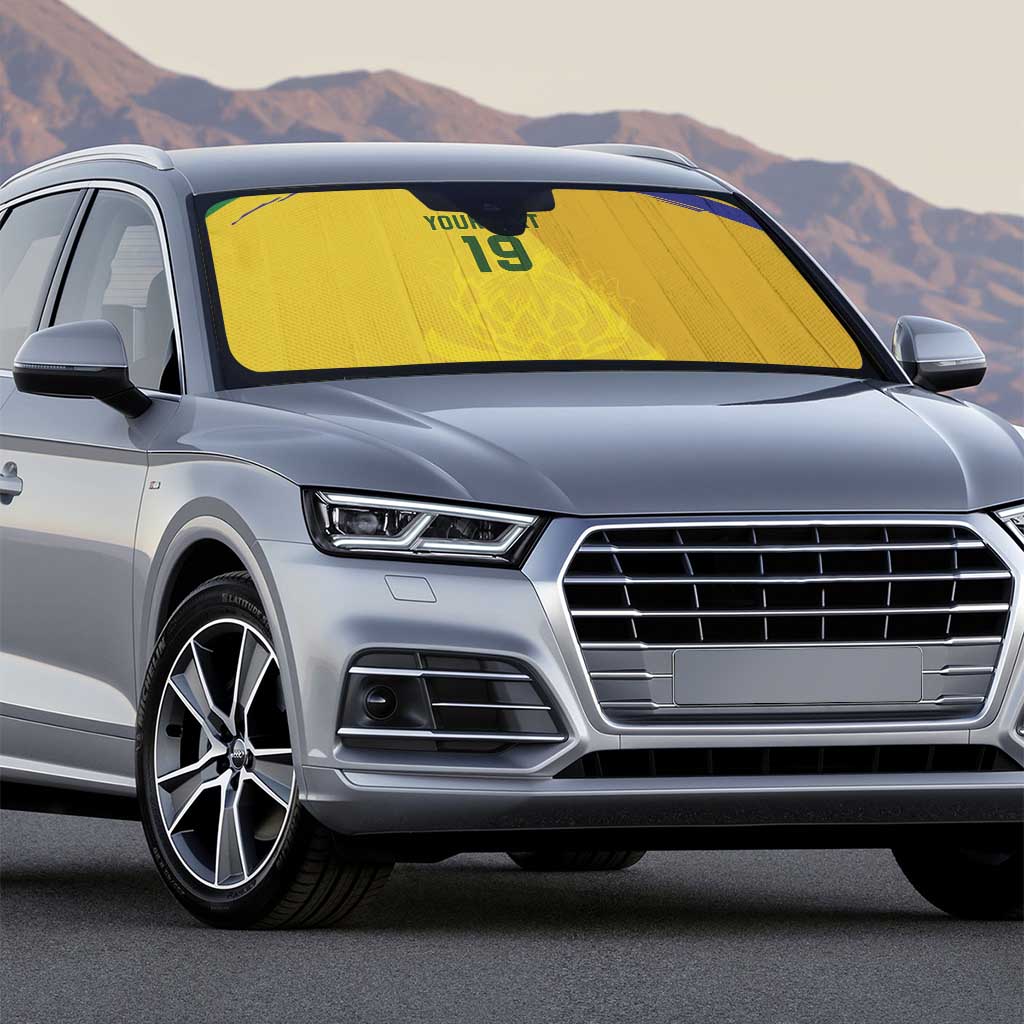 Custom South Africa Football Auto Sun Shade Road To Champions Dream - African Pride