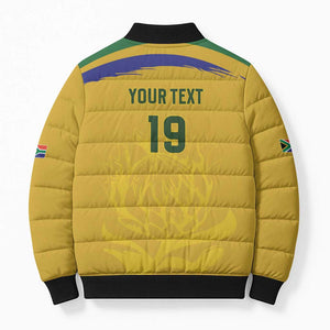 Custom South Africa Football Bomber Puffer Jacket Road To Champions Dream - African Pride