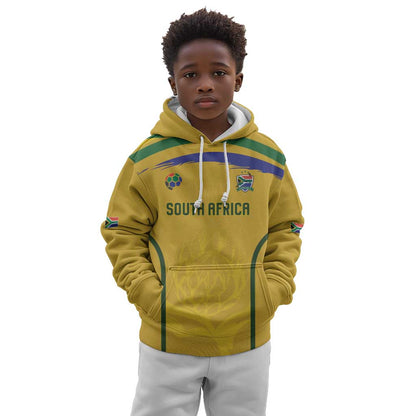 Custom South Africa Football Kid Hoodie Road To Champions Dream - African Pride