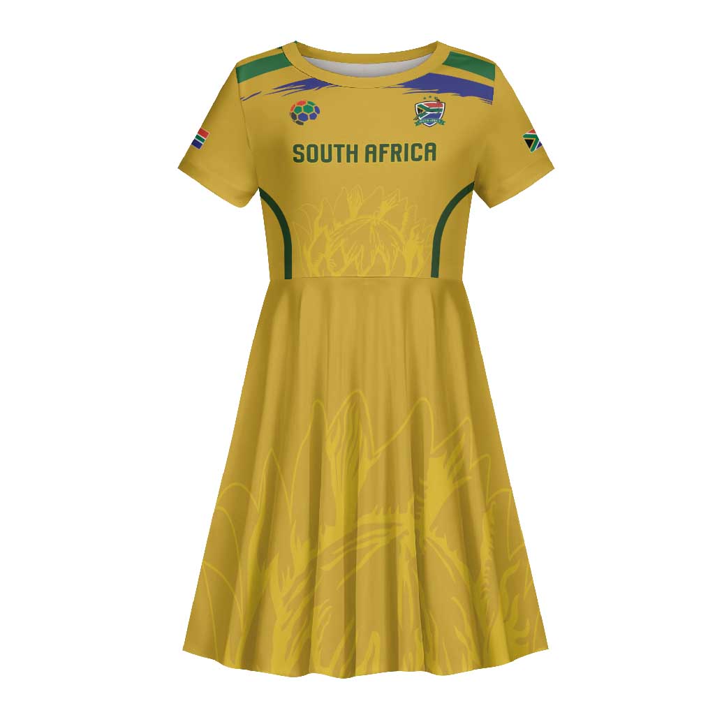 Custom South Africa Football Kid Short Sleeve Dress Road To Champions Dream LT19