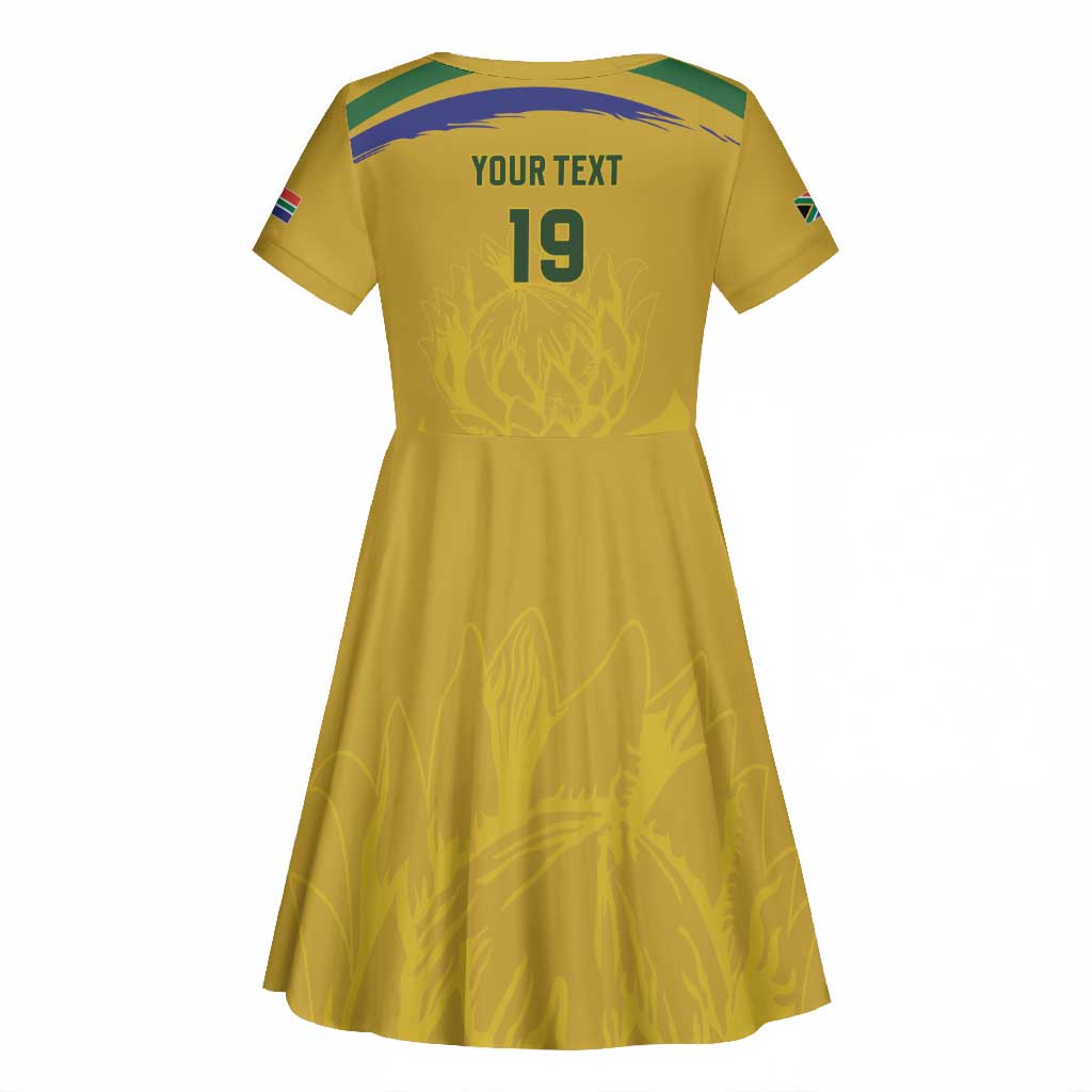 Custom South Africa Football Kid Short Sleeve Dress Road To Champions Dream LT19
