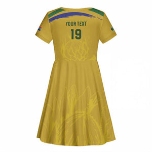 Custom South Africa Football Kid Short Sleeve Dress Road To Champions Dream LT19