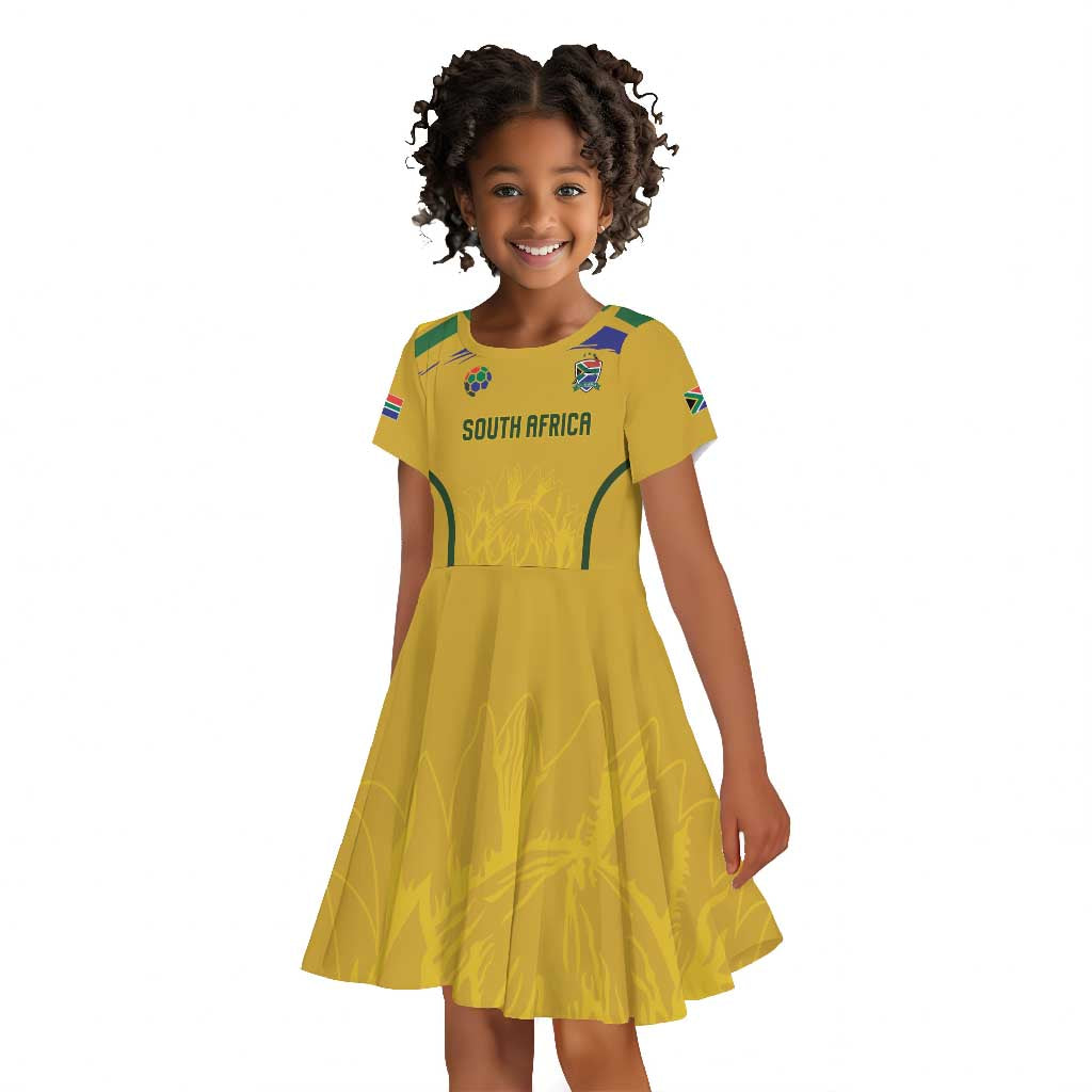 Custom South Africa Football Kid Short Sleeve Dress Road To Champions Dream LT19