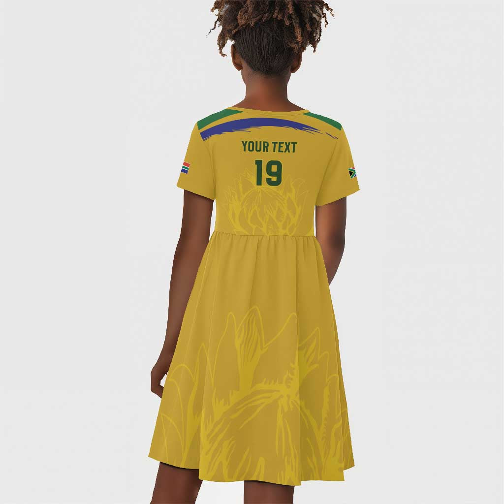 Custom South Africa Football Kid Short Sleeve Dress Road To Champions Dream LT19