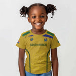 Custom South Africa Football Kid T shirt Road To Champions Dream LT19