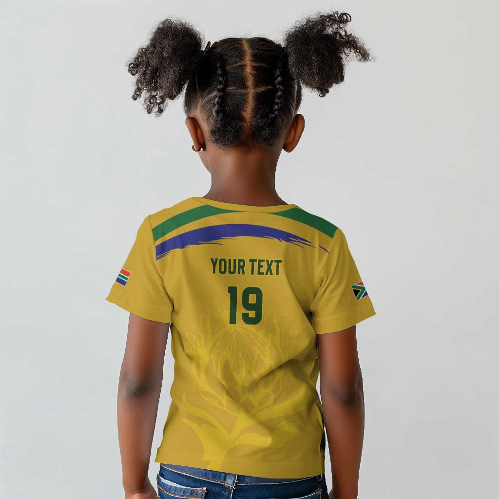 Custom South Africa Football Kid T shirt Road To Champions Dream LT19