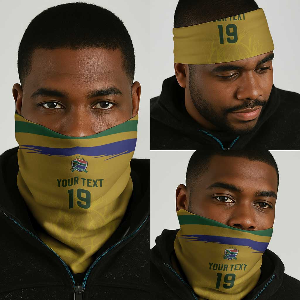 Custom South Africa Football Neck Gaiter Road To Champions Dream - African Pride