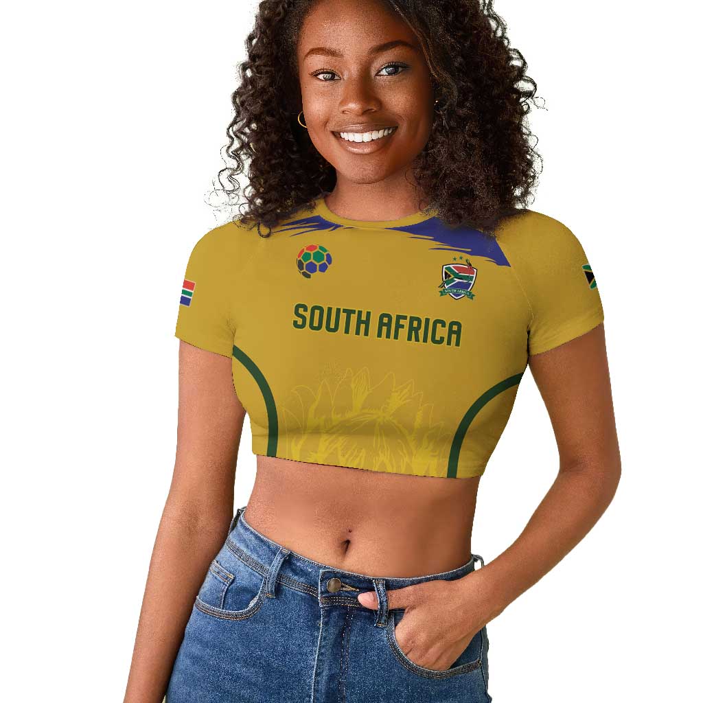 Custom South Africa Football Raglan Cropped T shirt Road To Champions Dream LT19
