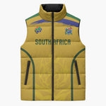 Custom South Africa Football Sleeveless Puffer Jacket Road To Champions Dream - African Pride